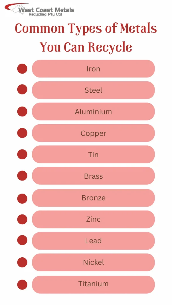 Types of metals you can recycle